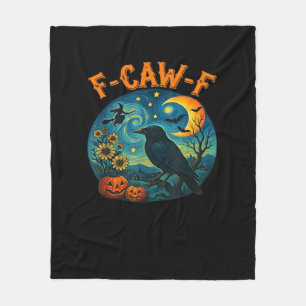 Cobertor De Velo Corvo F-Caw-F Engraçado Halloween Gótico Xadrez