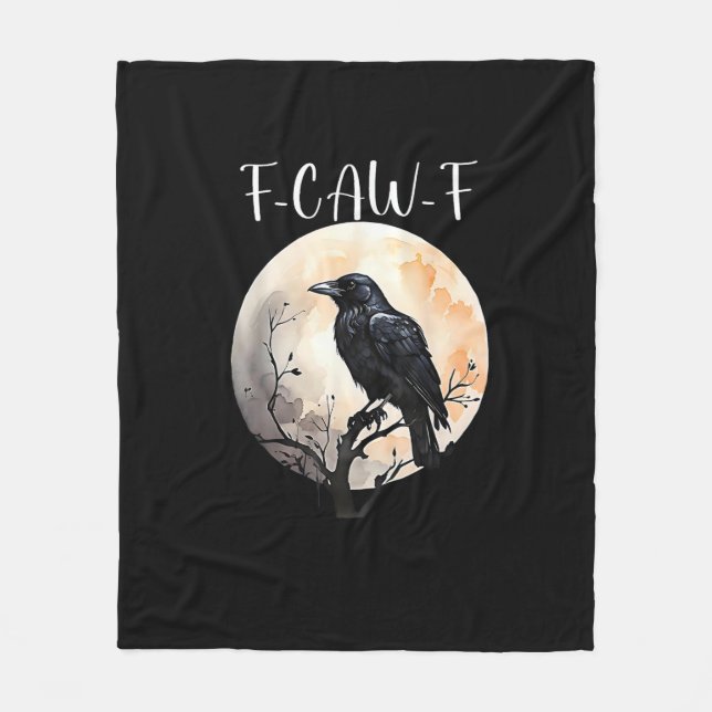 Cobertor De Velo Corvo F-Caw-F Pássaro Engraçado Estético Casual (Frente)