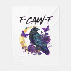 Cobertor De Velo Corvo F Caw F Pássaro Engraçado Lua Design Gótico