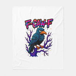 Cobertor De Velo Corvo, F-Caw-F Pássaro Engraçado Lua Gótico Humor 