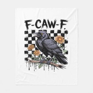 Cobertor De Velo Corvo Floral, F-Caw-F Pássaro Engraçado FCAWF Lua