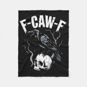 Cobertor De Velo Corvo Negro F-caw-f Engraçado Pássaro Negro Crânio