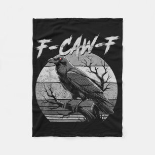 Cobertor De Velo Corvo Preto, F-caw-f Pássaro Preto Engraçado Lua G