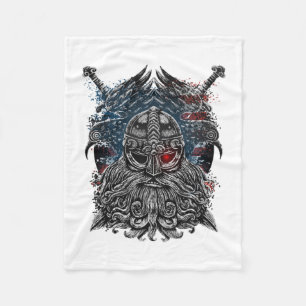 Cobertor De Velo Corvos de Odin e espadas Mitologia Viking EUA band