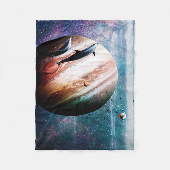Cobertor De Velo Cosmic Dolphins In Space Blanket | Unique Gift Ide (Frente)
