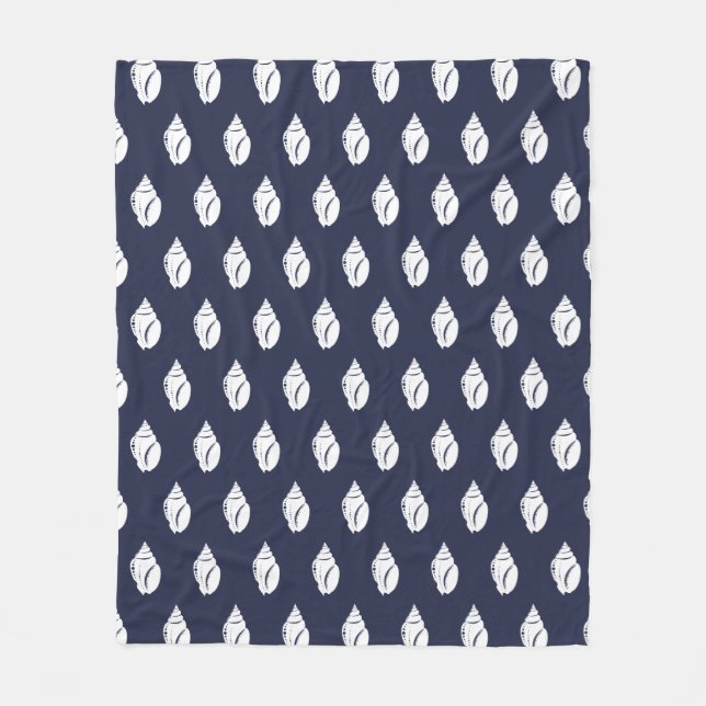 Cobertor De Velo Costeira Branca Spiral Conchas | Personalizado (Frente)