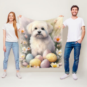 Cobertor De Velo Coton De Tulear com Feriado de Ovos de Páscoa