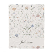 Cottagecore Beige Caprichoso Nome Monograma Floral