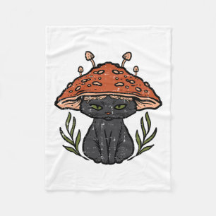 Cobertor De Velo Cottagecore Black Cat Mushroom Cute Women Ki