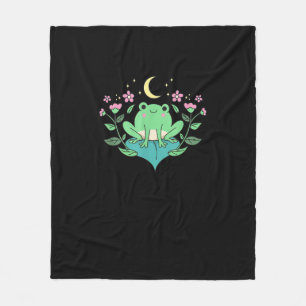 Cobertor De Velo Cottagecore Goblincore Flores da Lua Floresta Sapo