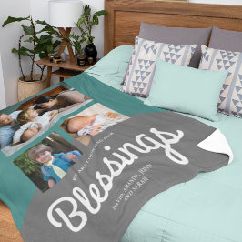 Cobertor De Velo Counting Our Blessings | Family Photo Collage