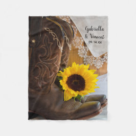 Cobertor De Velo Country Sunflower and Lace Western Weding