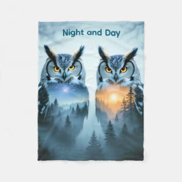Cobertor De Velo Couple's Owl Night and Day Blanket
