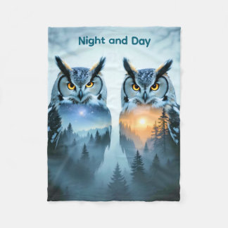 Cobertor De Velo Couple's Owl Night and Day Blanket