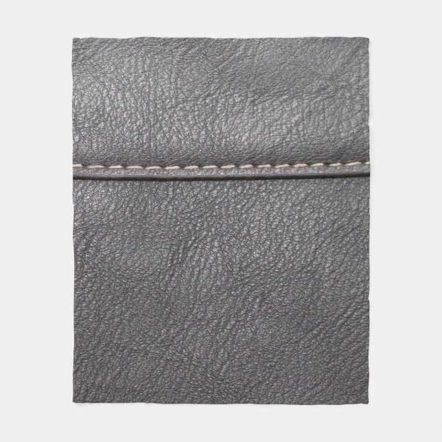 Cobertor De Velo Couro preto, costurado com costura branca (Frente)