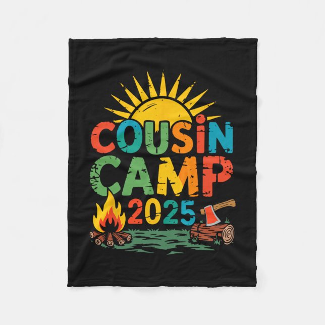 Cobertor De Velo Cousin Camp 2025 Camping Campfire Summer Vacation  (Frente)