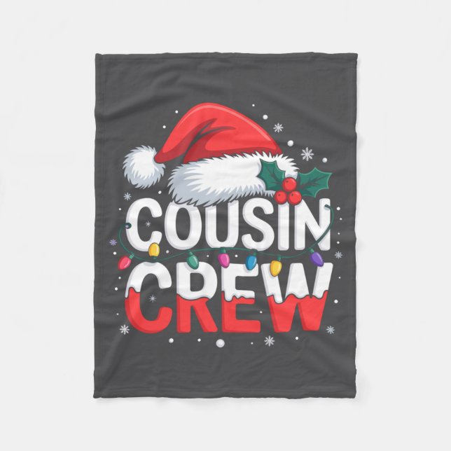 Cobertor De Velo Cousin Crew Christmas Reindeer Antlers Hat Lights  (Frente)
