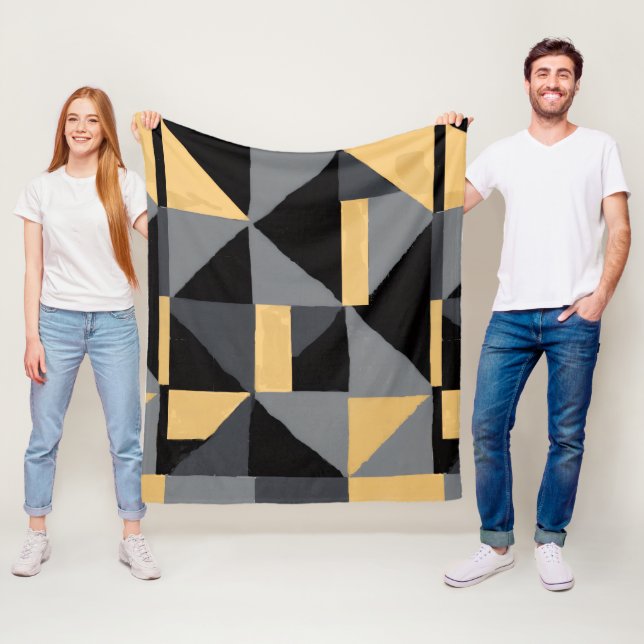 Cobertor De Velo Couverture Polaire Géométrie Noir, gris et or (In Situ)