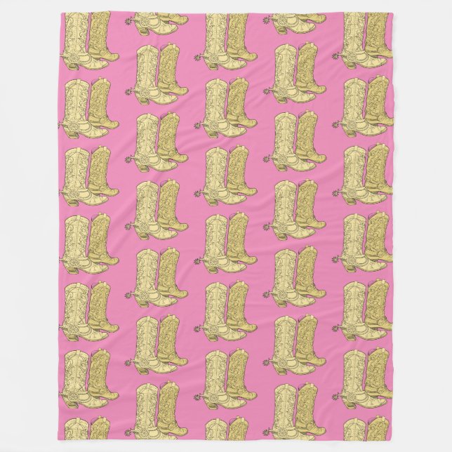 Cobertor De Velo Cowboy Boots do Cowboy Rosa (Frente)