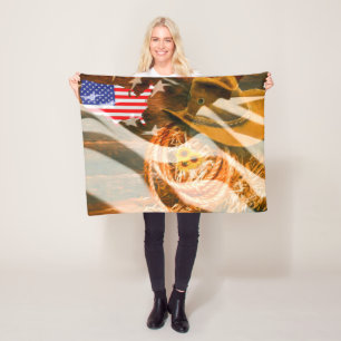 Cobertor De Velo Cowboy Hat American Flag Sunrays