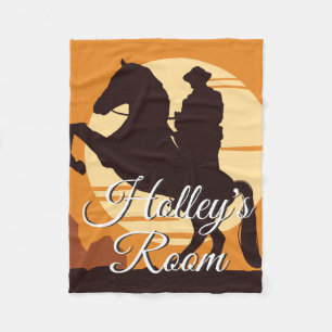 Cobertor De Velo Cowboy No Cavalo Ao Sol Personalizado
