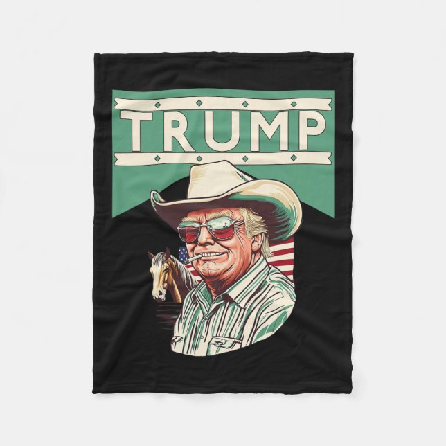 Cobertor De Velo Cowboy Trump Trump É Meu Presidente (Frente)