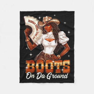 Cobertor De Velo Cowgirl de Botas no Chão Mulheres Negras África Bl