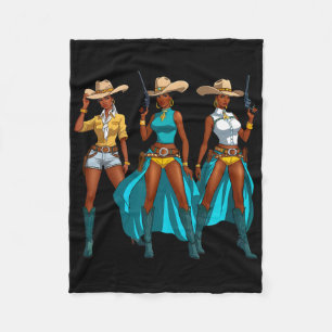 Cobertor De Velo Cowgirl Western Rodeo Meninas Negras Juneteenth Me