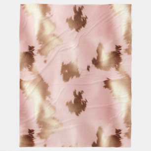 Cobertor De Velo Cowhide Dourada-Rosa-Rosa-Blush