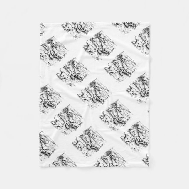 Cobertor De Velo Coyote Pups (Frente)