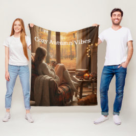 Cobertor De Velo Cozy Autumn Vibes | Personalized Fall Cabin Window