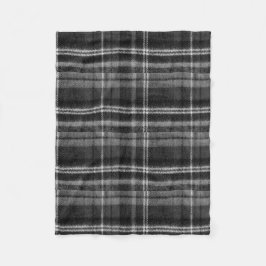 Cobertor De Velo Cozy Black Tartan Fleece Blanket
