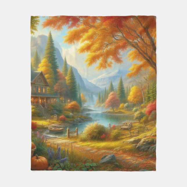 Cobertor De Velo Cozy Cabin In The Woods (Frente)