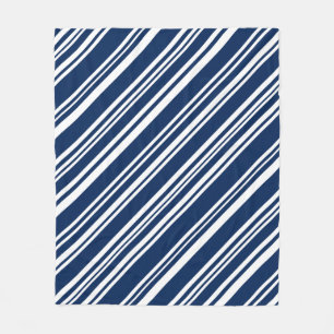 Cobertor De Velo Cozy Diagonal Indigo e White Stripes