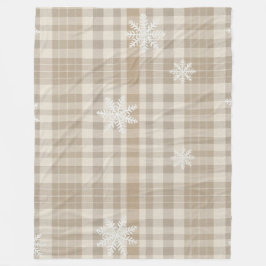 Cobertor De Velo Cozy Gingham Snowflake Blanket – Beige & Taupe