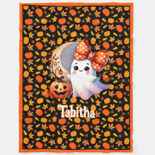 Cobertor De Velo Cozy Halloween Baby Blanket Adicione Nome Cute Gho