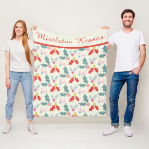 Cobertor De Velo Cozy Pastel Mistletoe Pattern