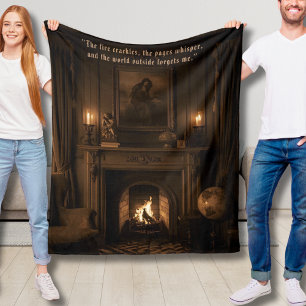 Cobertor De Velo Cozy Sherpa Blanket Dark Academia Gift para Leitor