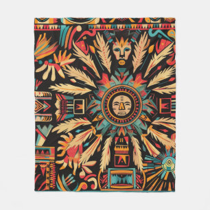 Cobertor De Velo Cozy Teal "Aztec Dream" Fleece Blanket