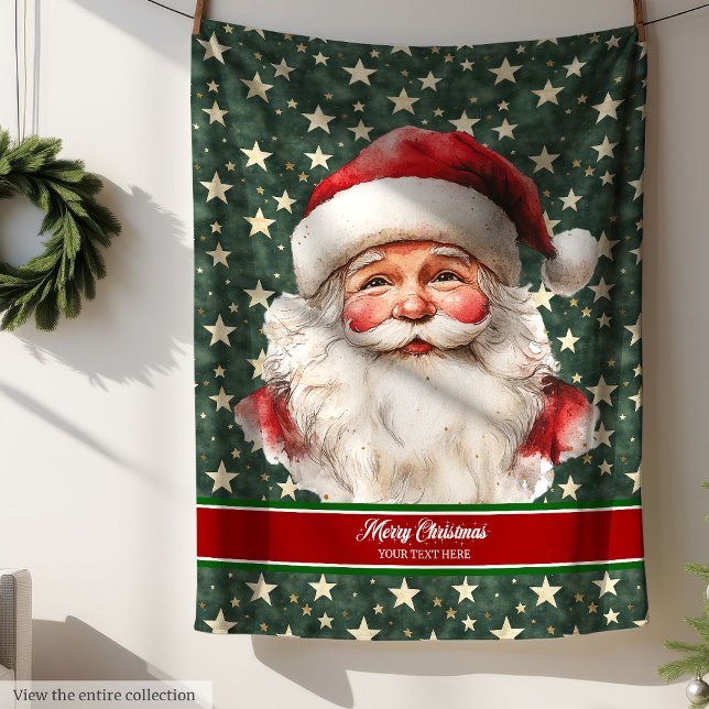 Cobertor De Velo Cozy Watercolor Papai Noel Natal (Cozy Watercolor Santa Claus Christmas Blanket )