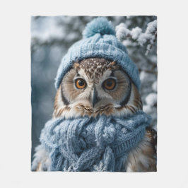 Cobertor De Velo Cozy Whimsical Winter Wonderland Owl