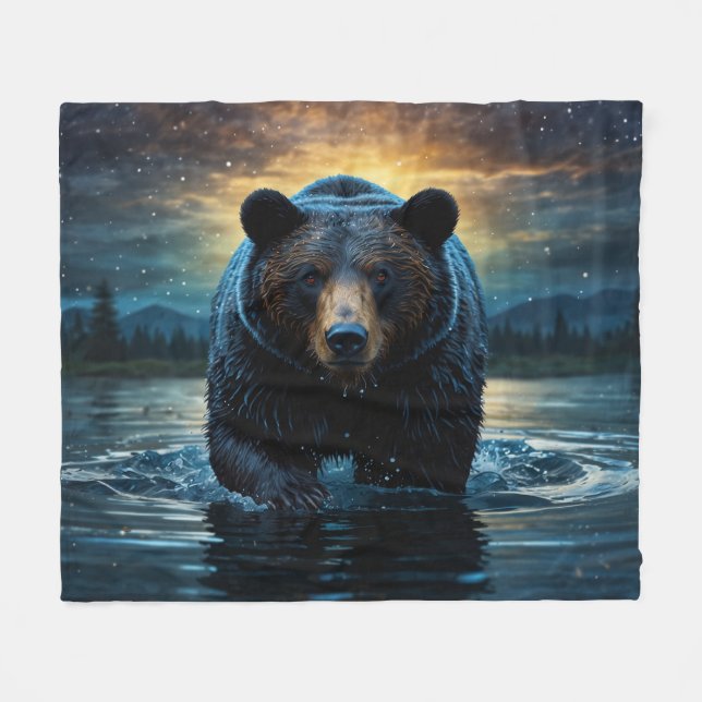 Cobertor De Velo Cozy Wilderness Bear Blanket (Frente (Horizontal))