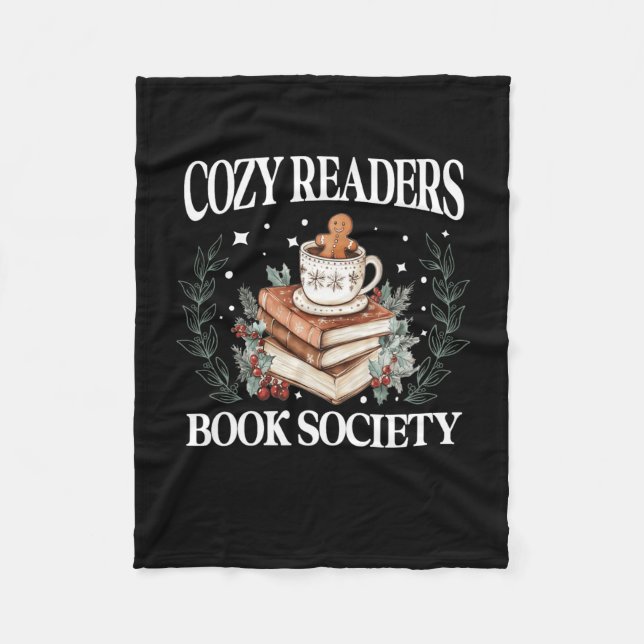 Cobertor De Velo Cozyreaders Book Society Bookie Leitura de Natal (Frente)