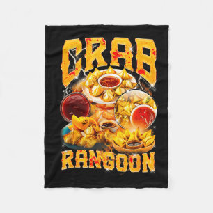 Cobertor De Velo Crab Rangoon Meme Contrafação Estilo Rap 90s Vinta