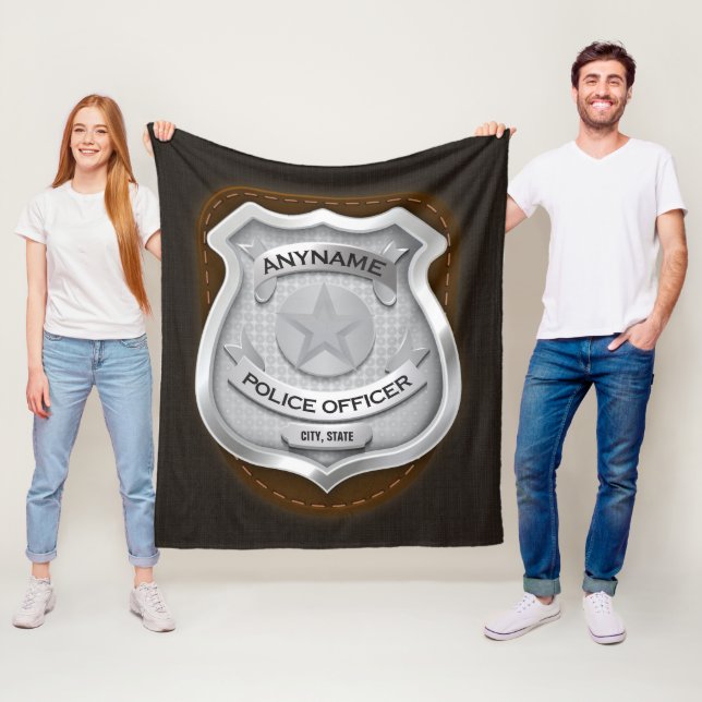 Cobertor De Velo Crachá de NOME DO Policial Personalizado Xerife (In Situ)