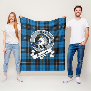Cobertor De Velo Crachá Tartan de Clã Azul Ramsay Xadrez