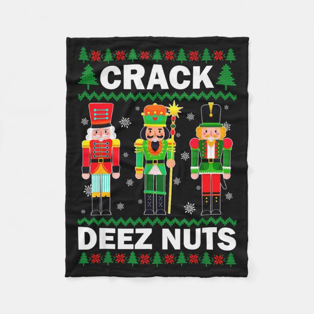 Cobertor De Velo Crack Deez Nuts Natal Engraçado  (Frente)