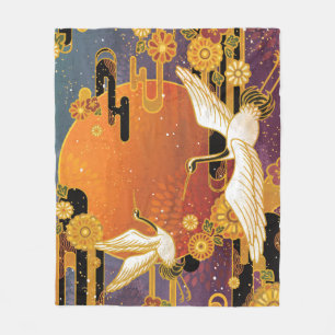 Cobertor De Velo Crane Bird Chrysanthemum Padrão Japonês