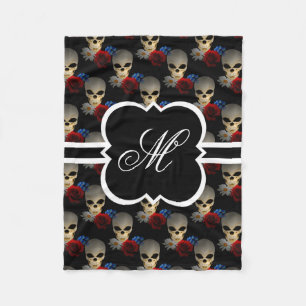 Cobertor De Velo Crânio adolescente da flor das meninas do