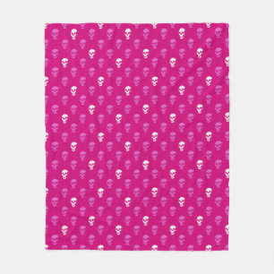 Cobertor De Velo Crânio anatômico Grungente Polkadots cor-de-rosa b